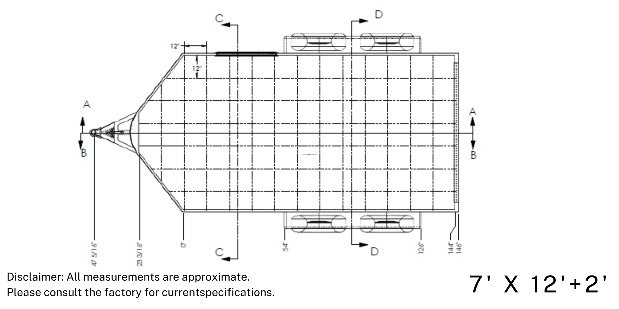 7x12 Tandem Axle Rolling Vault Premium Trailer