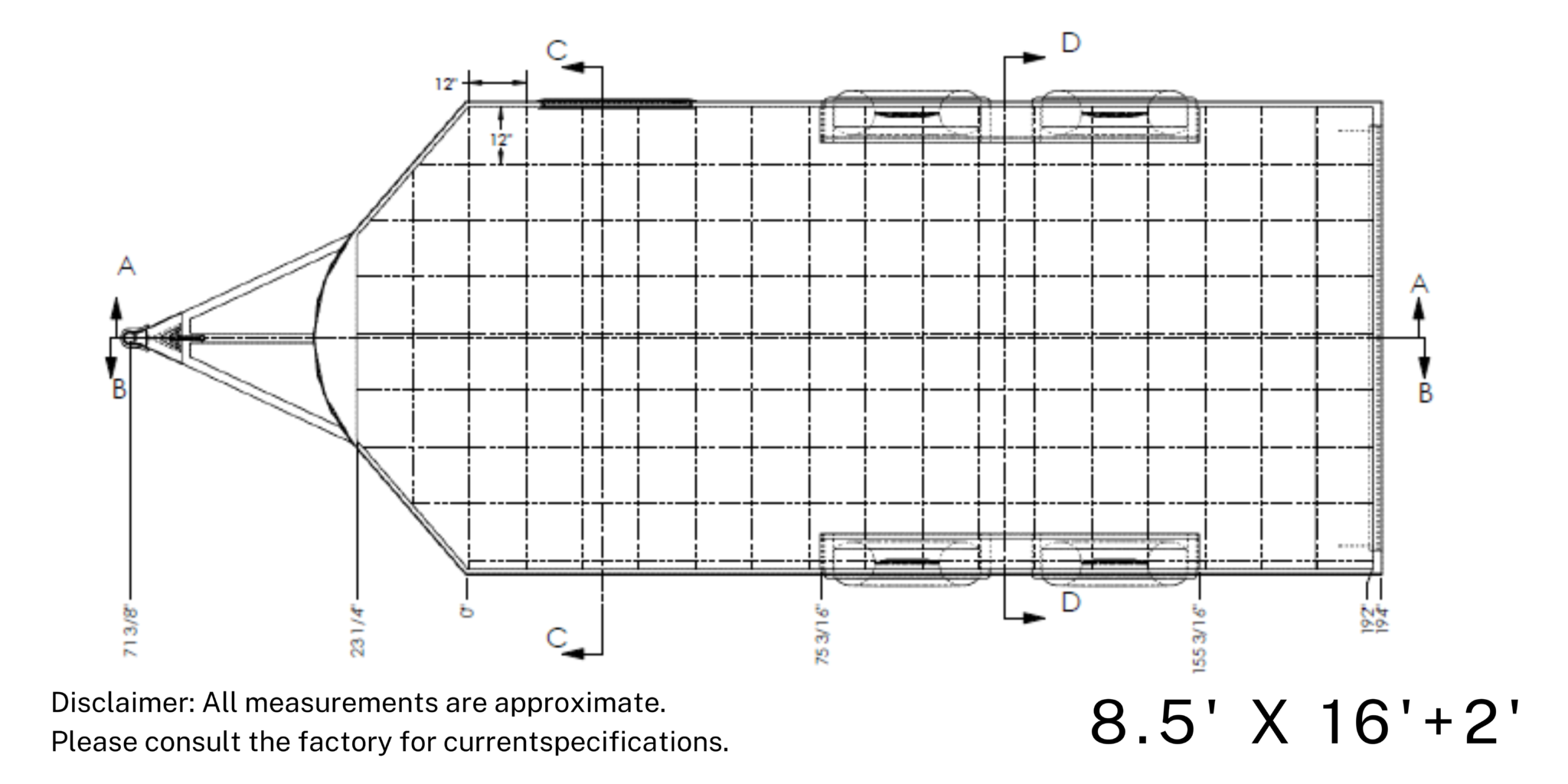 8.5x16 Tandem Axle Rolling Vault Premium Trailer