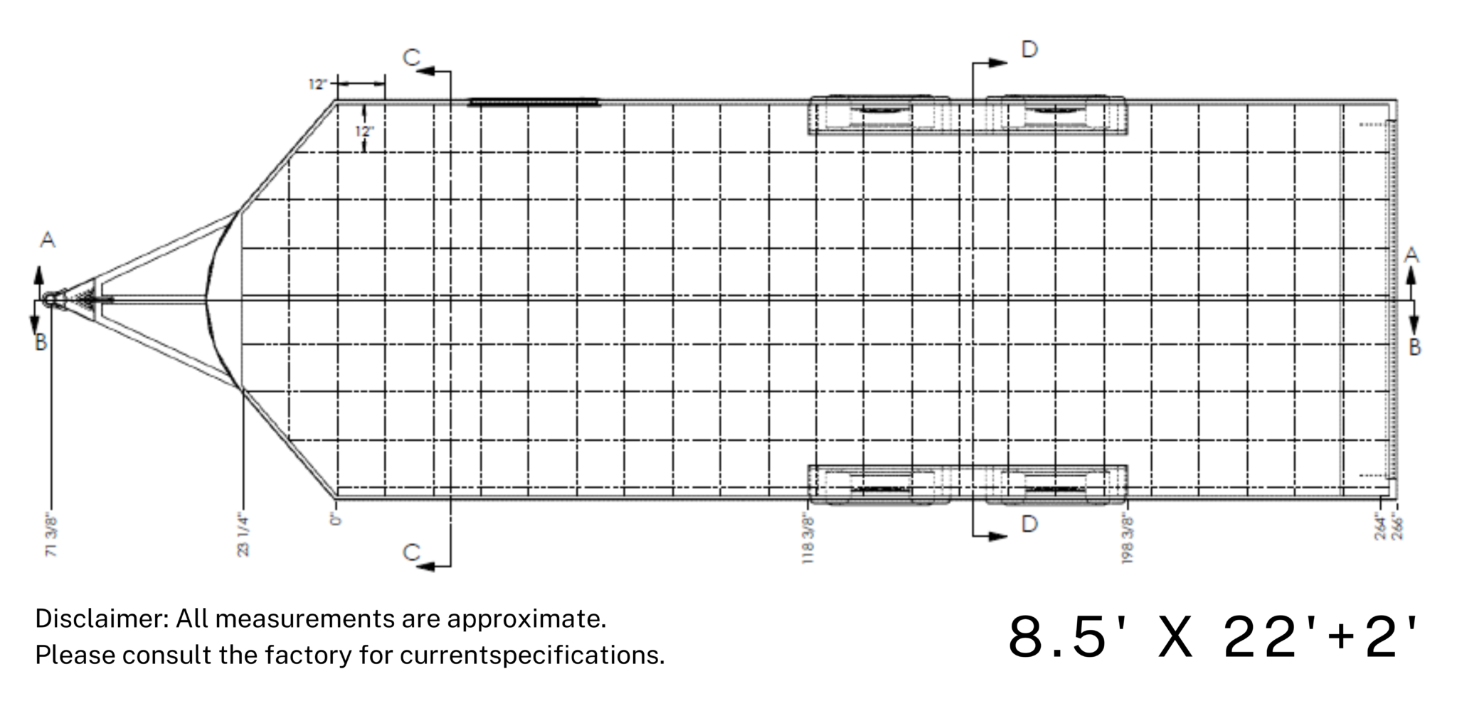 8.5×22 Tandem Axle Rolling Vault Premium Trailer