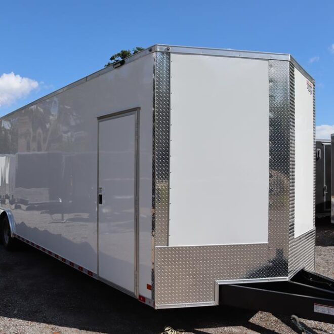 8.5x36-TTA-NC-1 8.5x36 Triple Axle Rolling Vault Premium Car Hauler Trailer